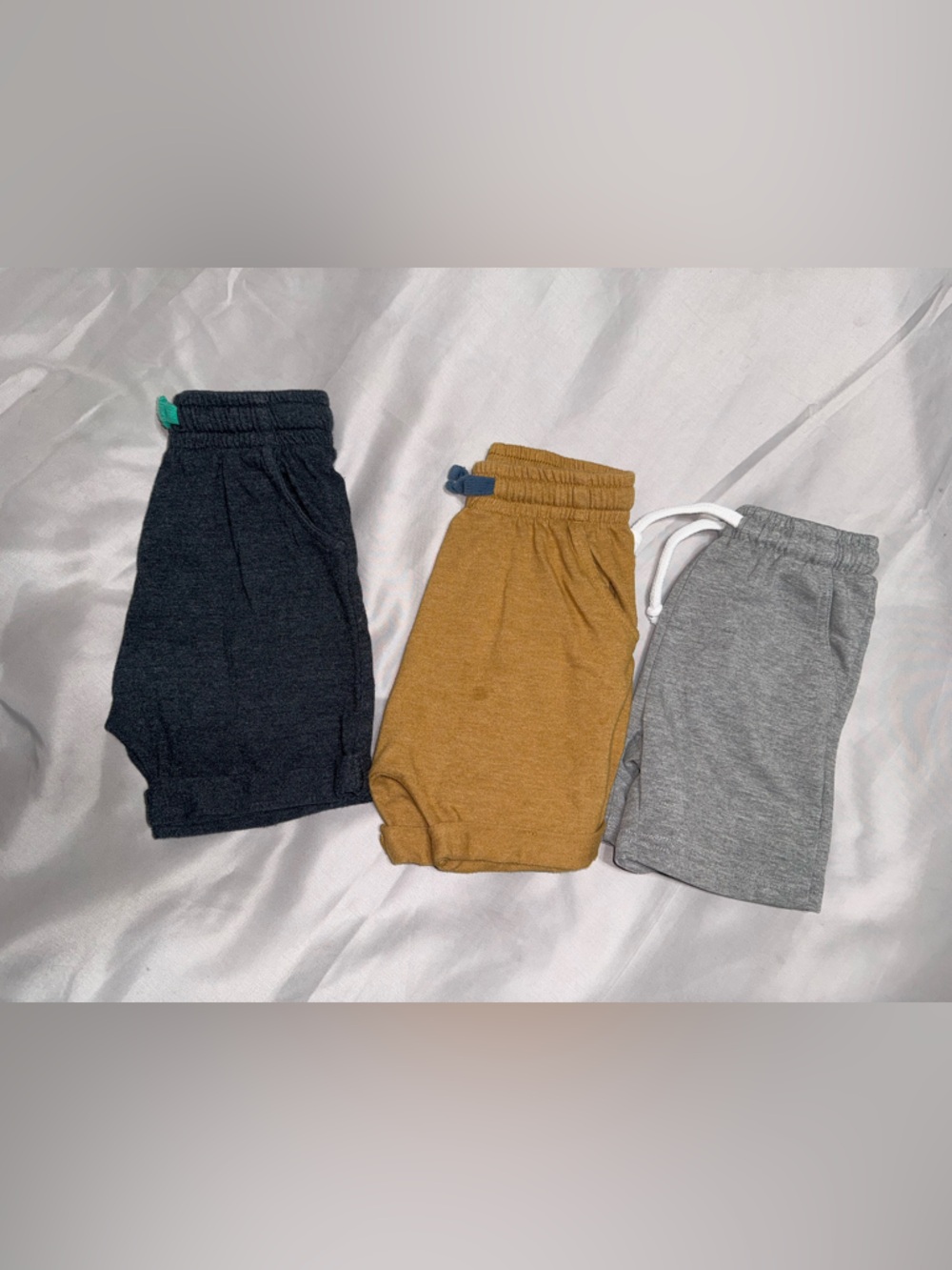 GUC 3T Kids Elastic Waist Pull-On short - Gray, Mustard, Dark Blue